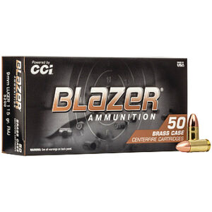 9mm Luger 115gr FMJ CCI Blazer Brass Ammo in Used 50 Cal Ammo Can (1000 rds)