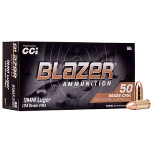 9mm Luger (9x19mm) 124gr FMJ CCI Blazer Brass Ammo Brick (500 rds)