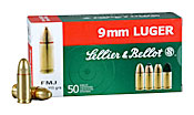 9mm Luger Ammo 115gr FMJ Range Safe Sellier & Bellot Case (1000rds)